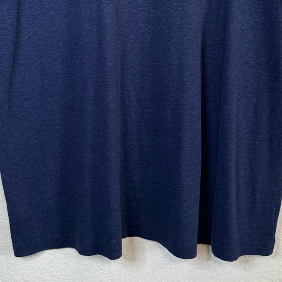 Aerie Navy Blue Linen Blend Lightweight Crewneck Short Sleeve Oversized Shirt LG - Picture 7 of 10